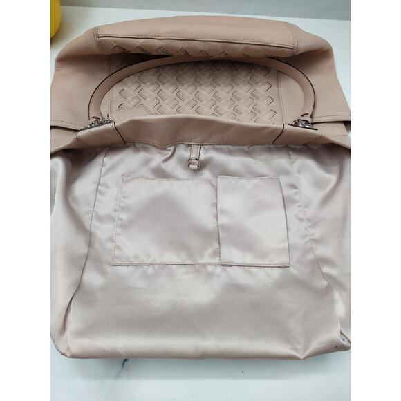 Coach North South Taupe Woven Leather Outside Pockets Shoulder Bag - Picture 9 of 16